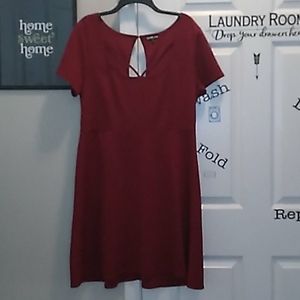 Burgundy Charlotte Russe plus skater dress
